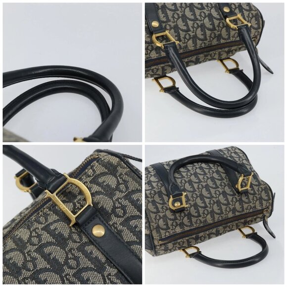 Christian Dior Trotter Canvas Hand Bag Canvas Navy Auth ep11158 - Picture 16 of 16